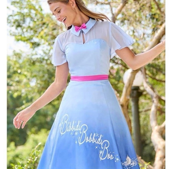 Disney Light Blue and Pink Dress with Sheer Sleeves - Picture 2 of 9